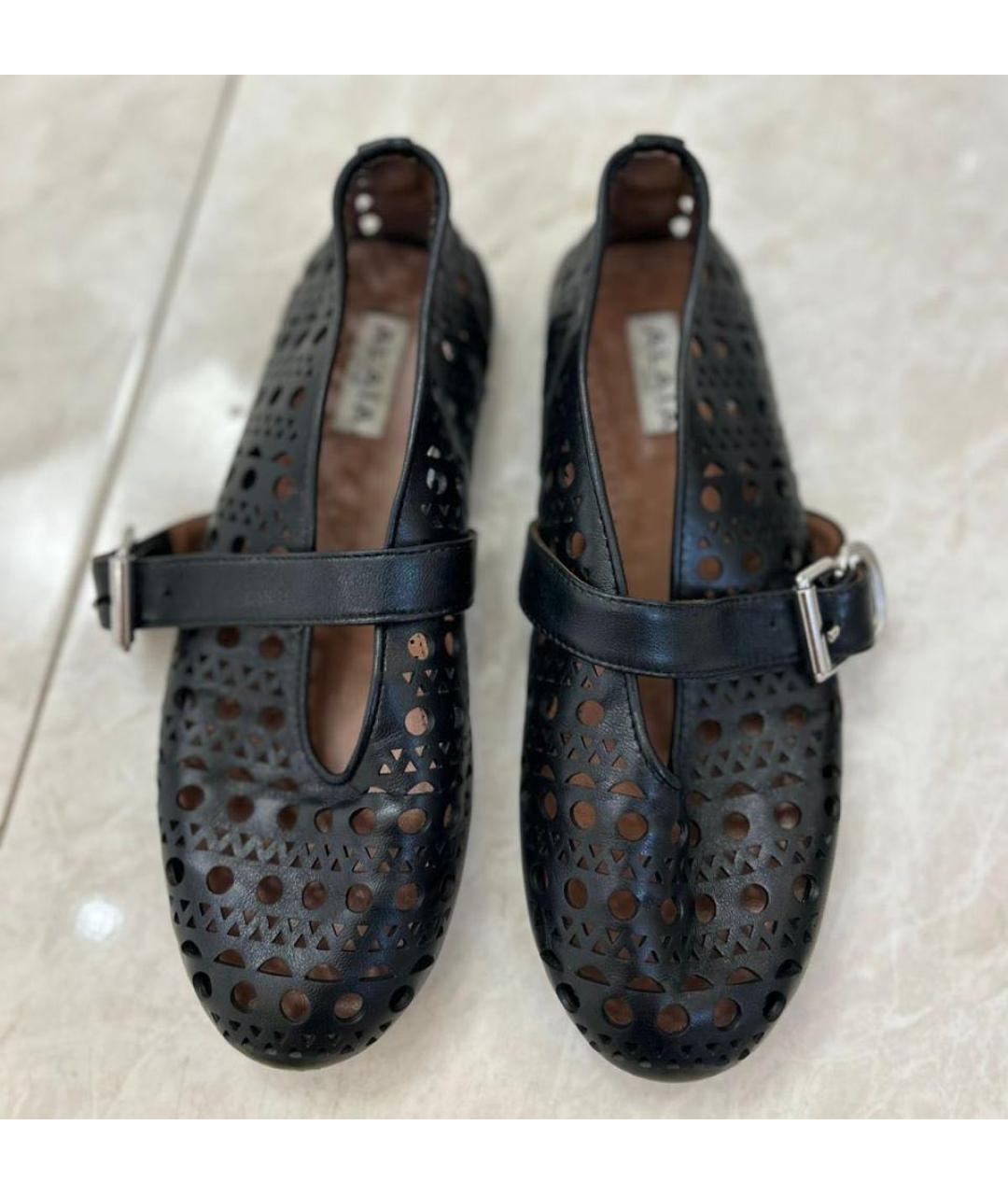 ALAIA Черные кожаные балетки, фото 3