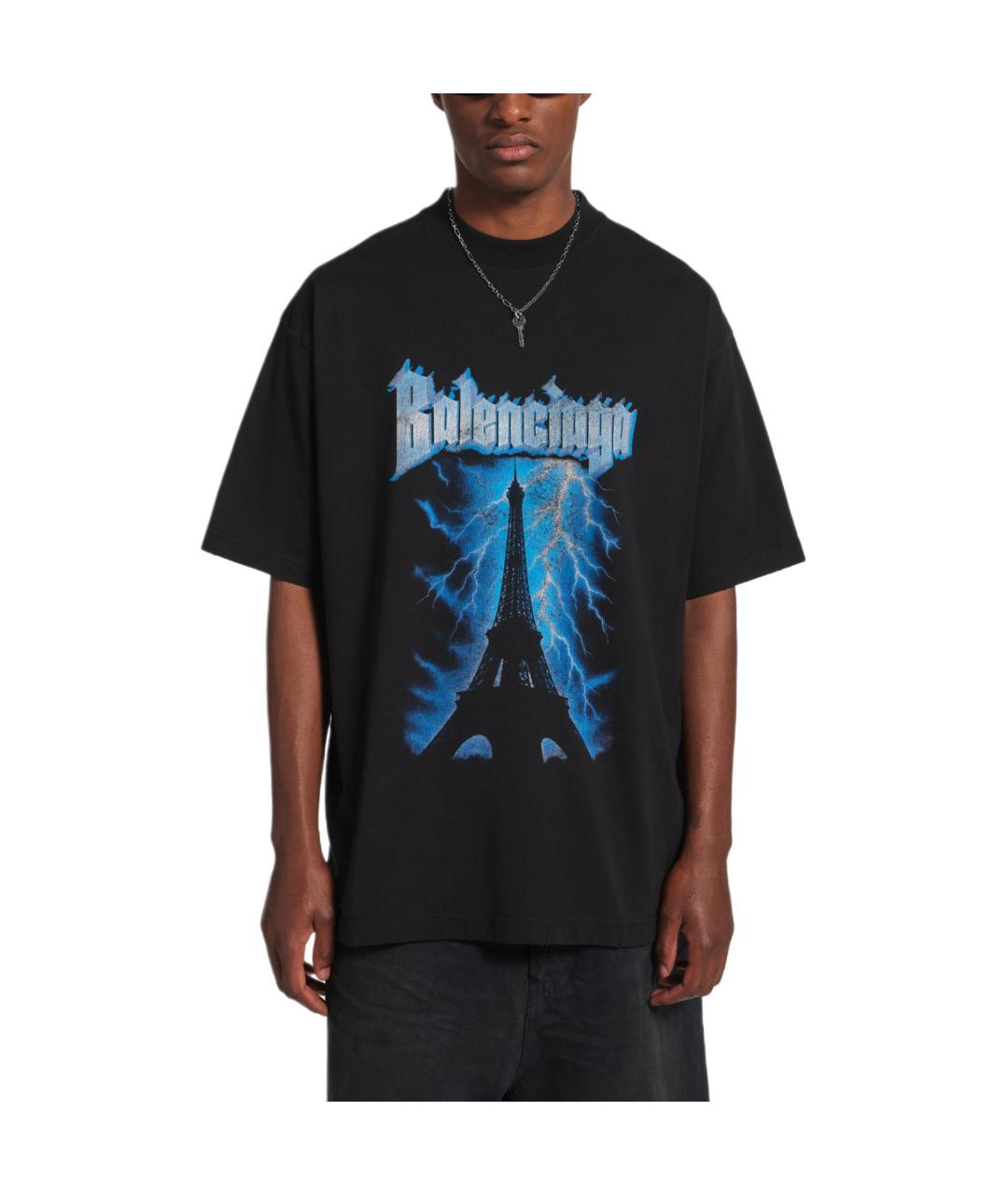 BALENCIAGA Черная футболка, фото 2