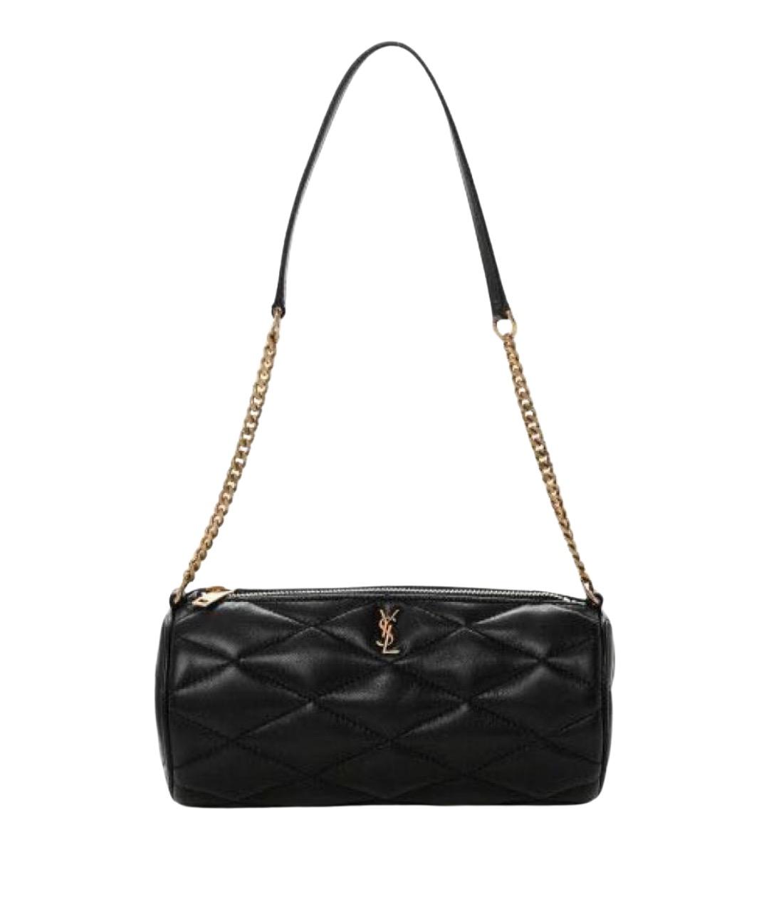 SAINT LAURENT Черная кожаная сумка с короткими ручками, фото 1