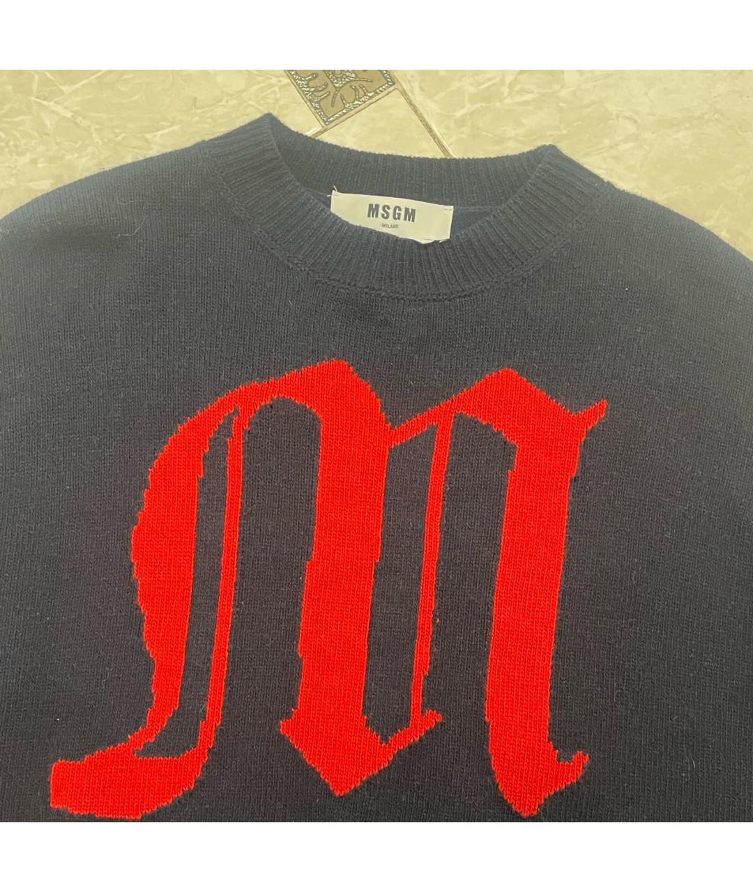 MSGM Темно-синий шерстяной джемпер / свитер, фото 3