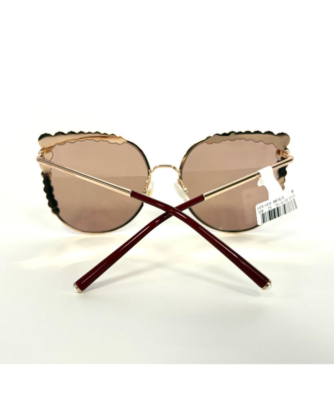 CAROLINA HERRERA Розовые металлические солнцезащитные очки, фото 6