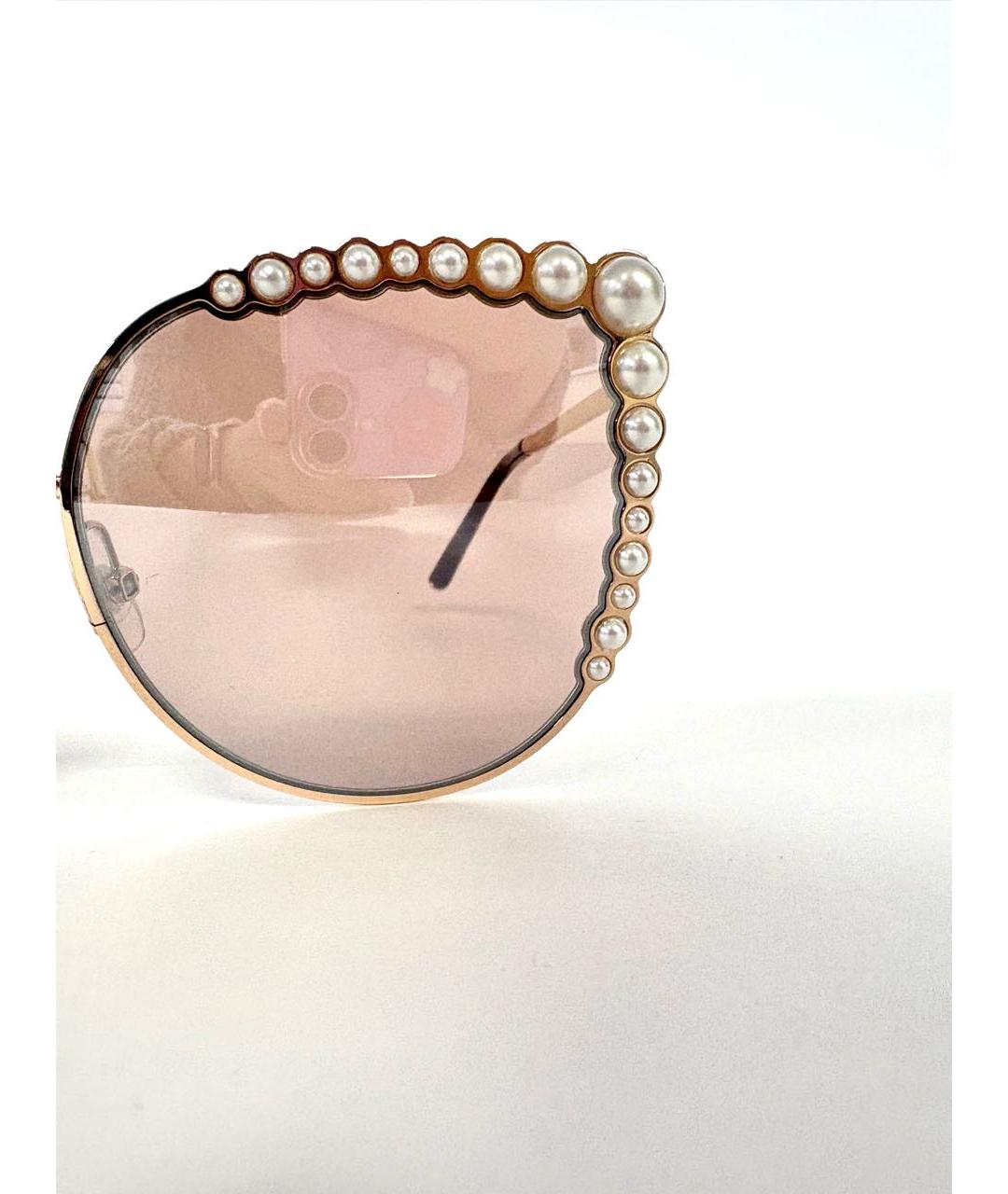 CAROLINA HERRERA Розовые металлические солнцезащитные очки, фото 4