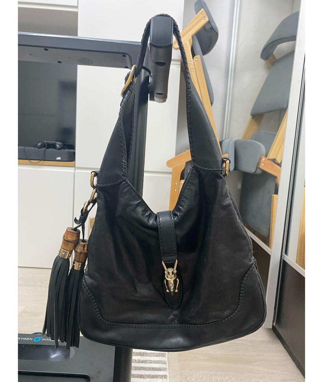 GUCCI Черная кожаная сумка через плечо, фото 2