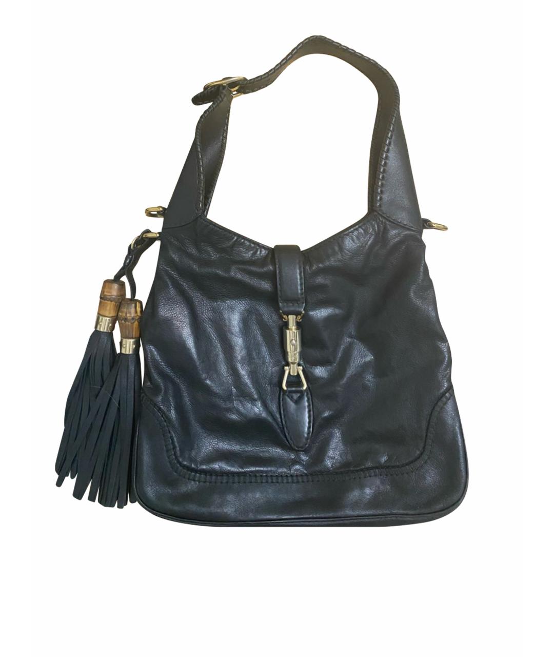 GUCCI Черная кожаная сумка через плечо, фото 1