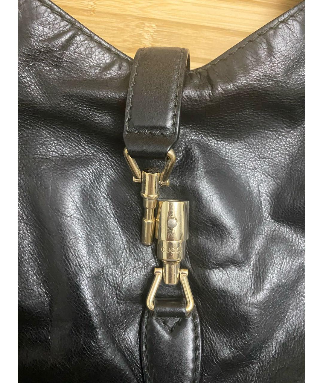 GUCCI Черная кожаная сумка через плечо, фото 6