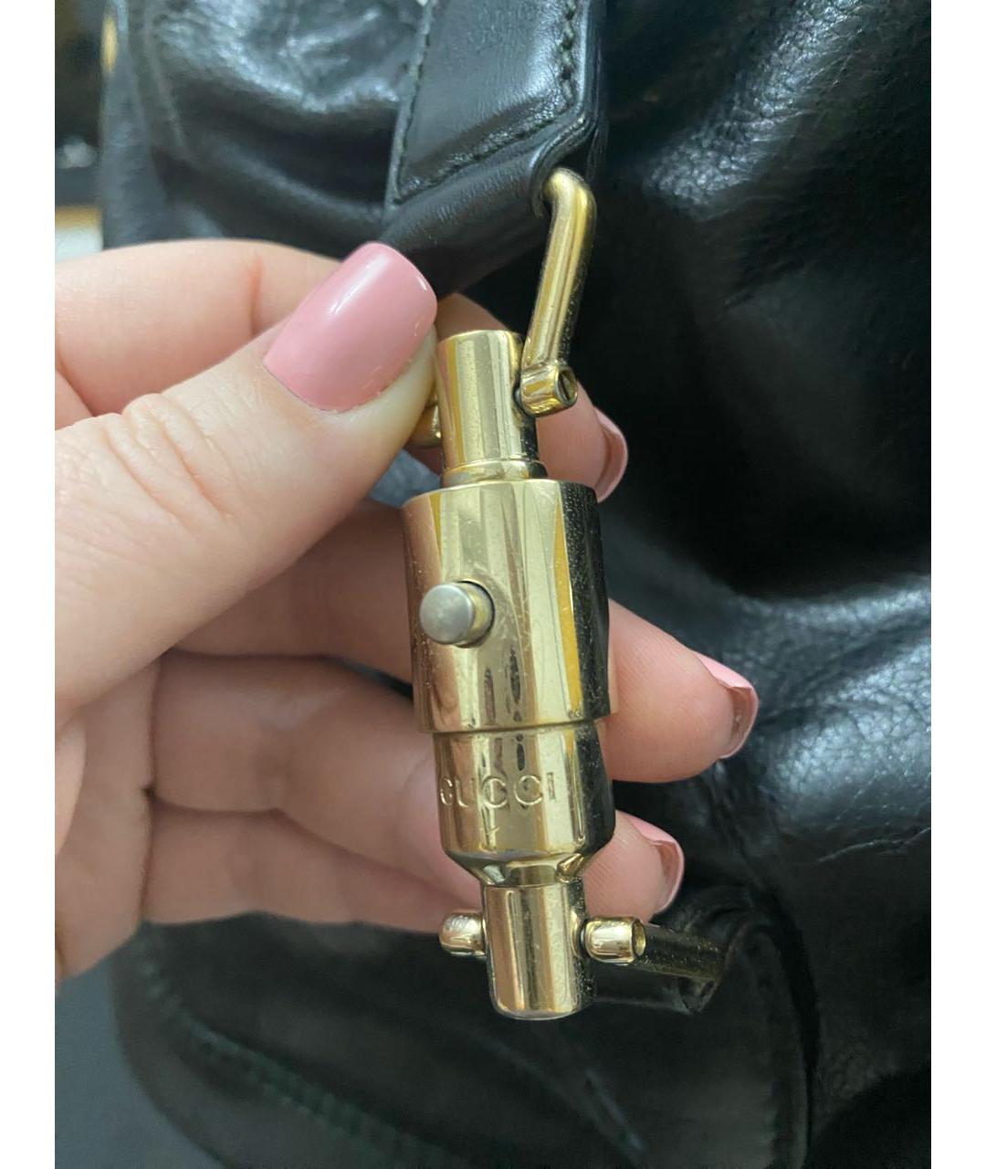 GUCCI Черная кожаная сумка через плечо, фото 8