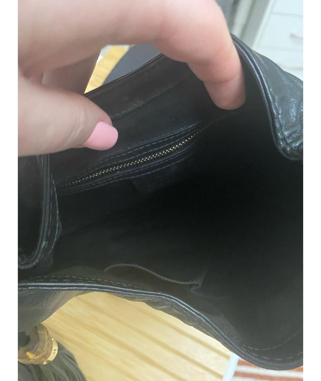 GUCCI Черная кожаная сумка через плечо, фото 5