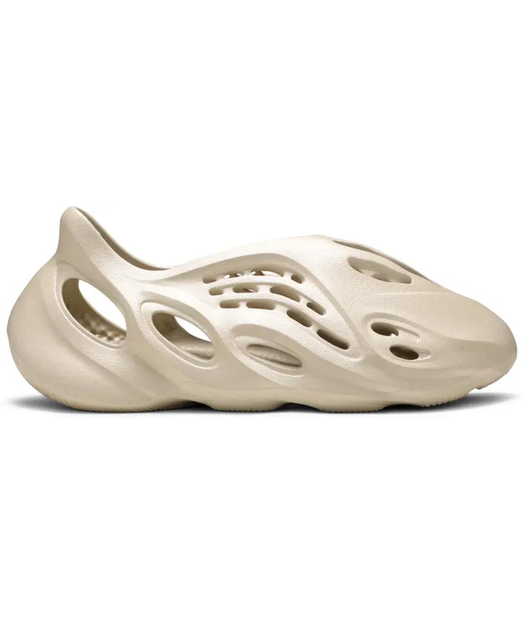 ADIDAS YEEZY Бежевые резиновые шлепанцы, фото 6