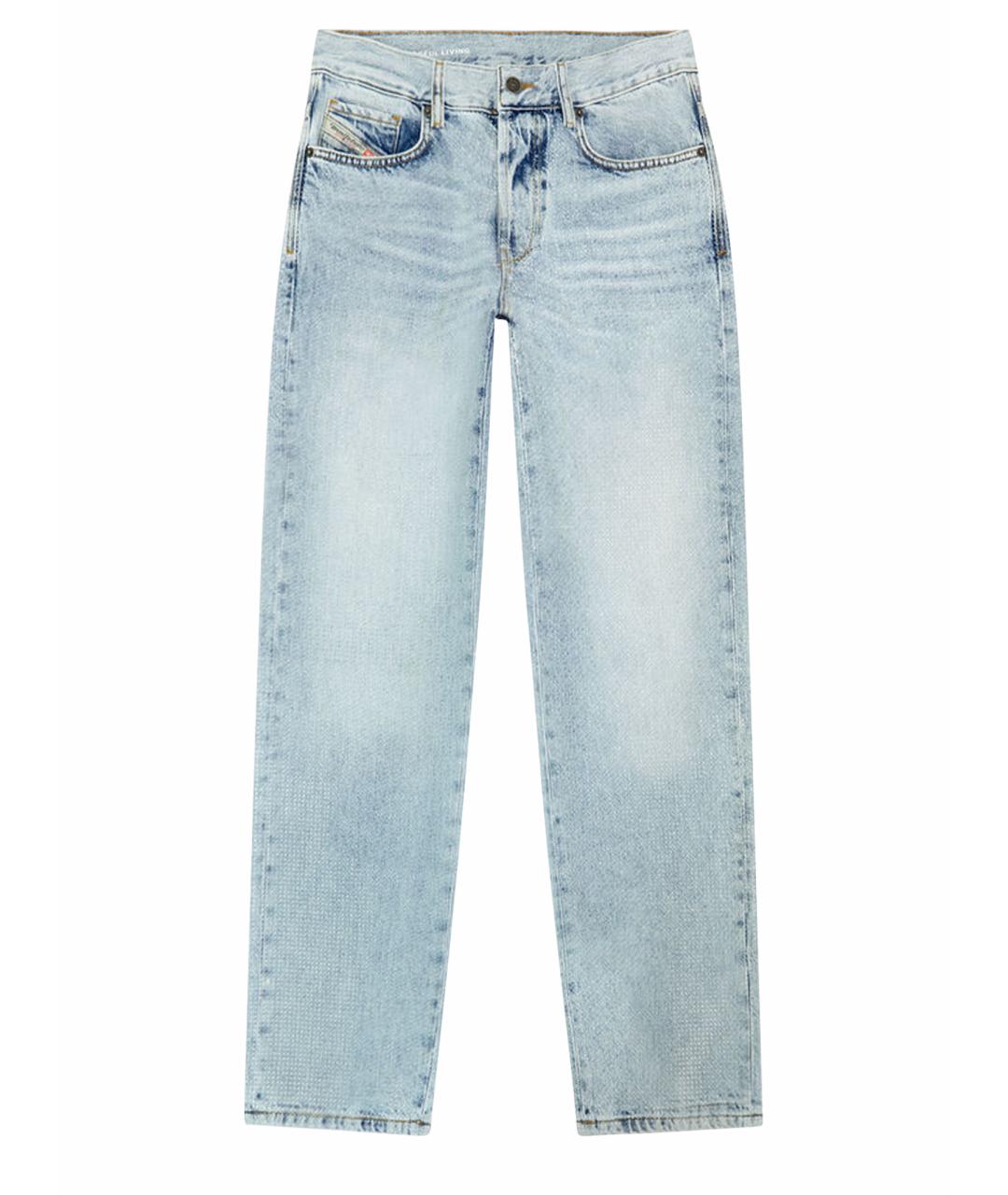 DIESEL Голубые хлопковые прямые джинсы, фото 7