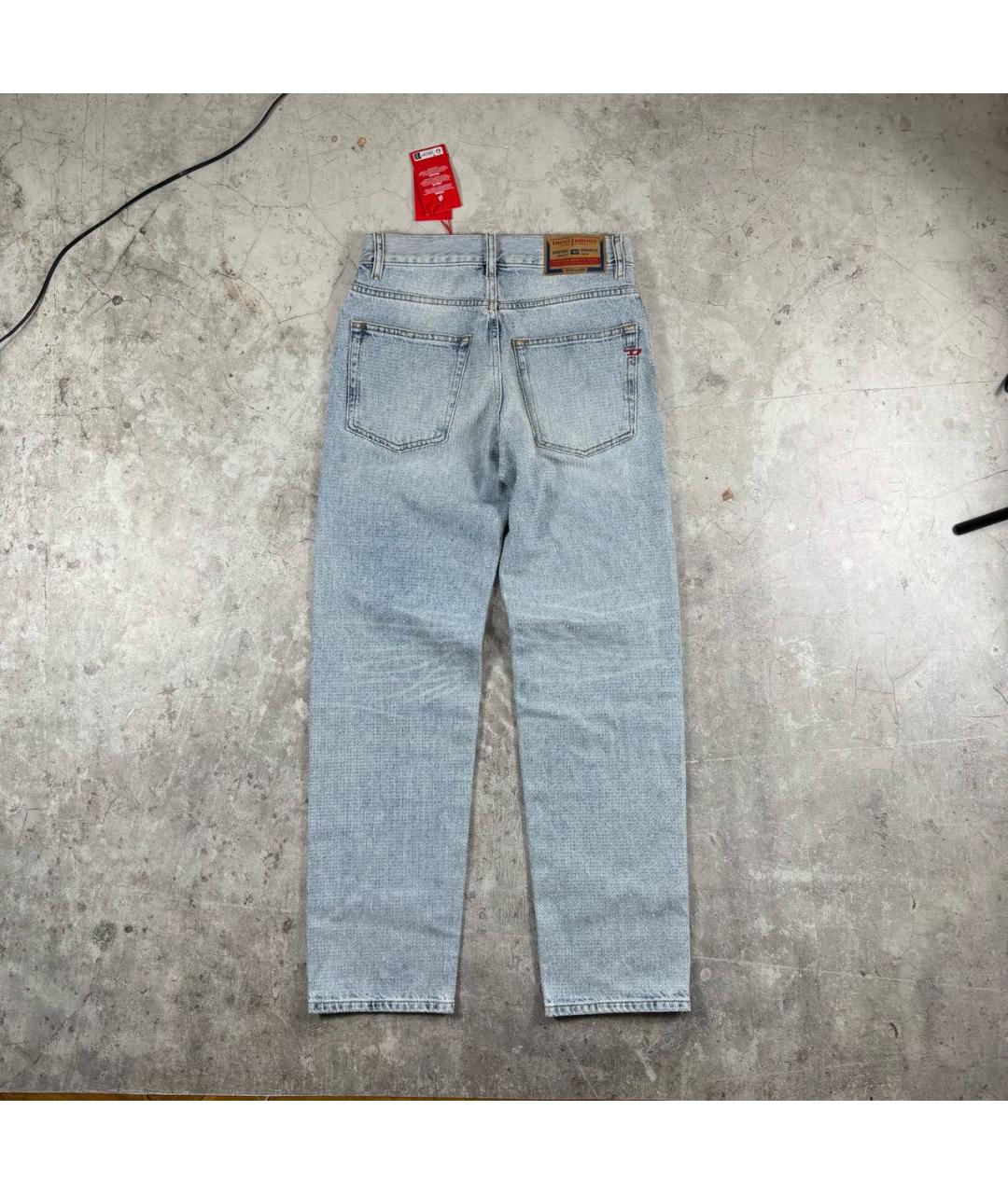DIESEL Голубые хлопковые прямые джинсы, фото 2