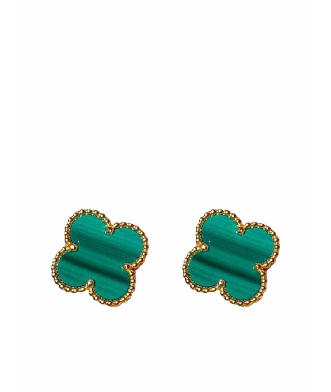 VAN CLEEF & ARPELS Зеленые серьги из желтого золота, фото 1