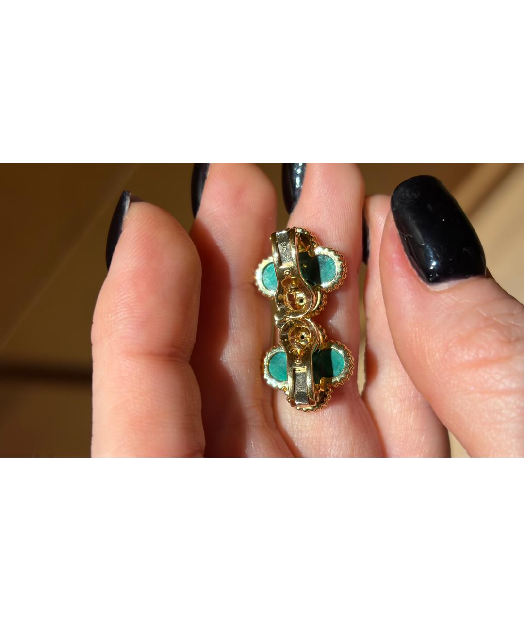 VAN CLEEF & ARPELS Зеленые серьги из желтого золота, фото 2