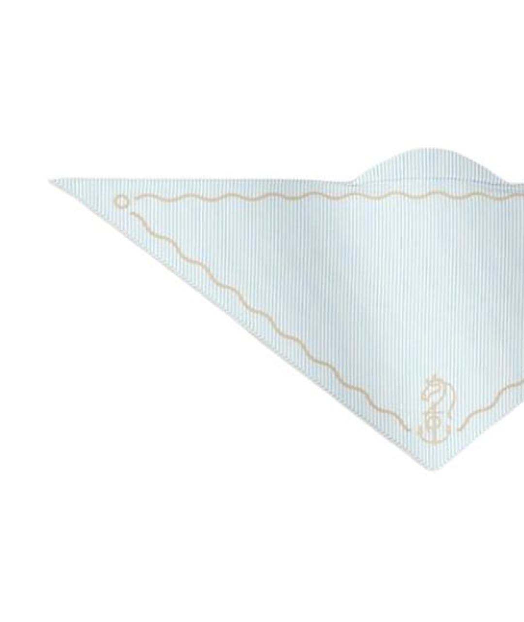 HERMES Голубой хлопковый шарф, фото 2