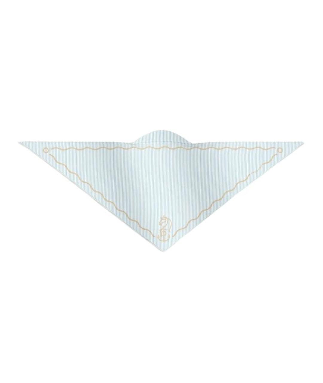 HERMES Голубой хлопковый шарф, фото 1