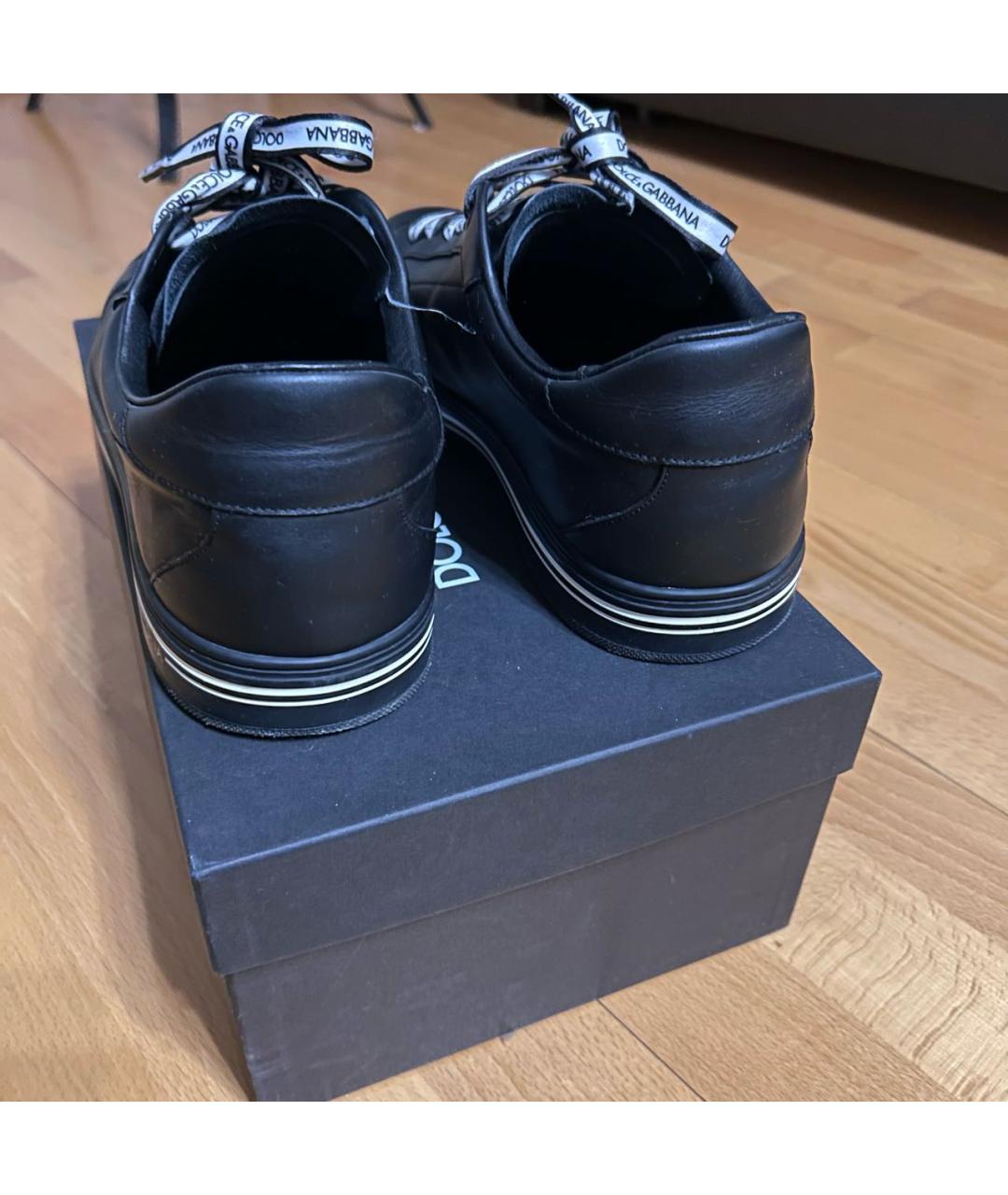DOLCE&GABBANA Черные кожаные низкие кроссовки / кеды, фото 6