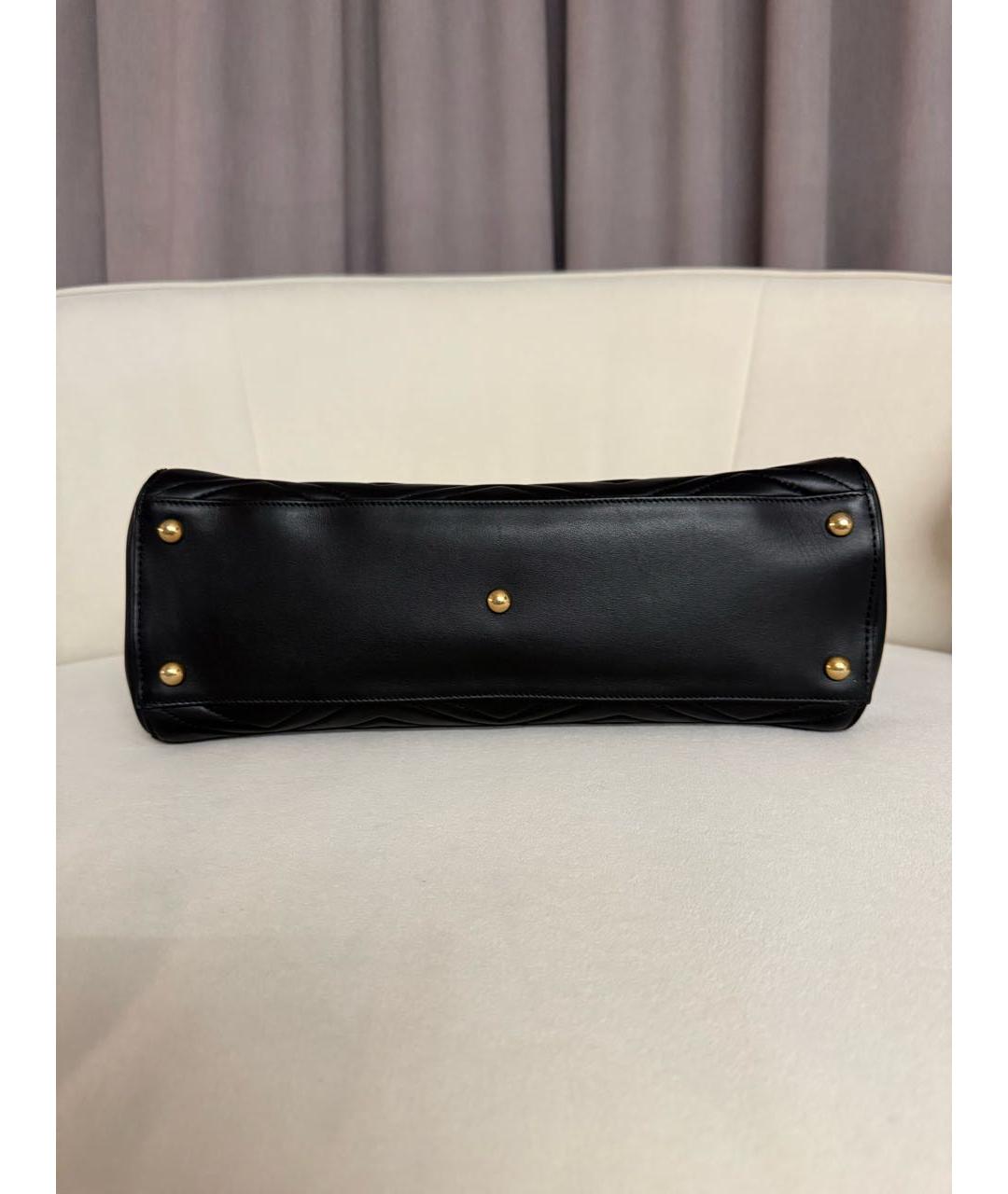 GUCCI Черная кожаная сумка тоут, фото 3