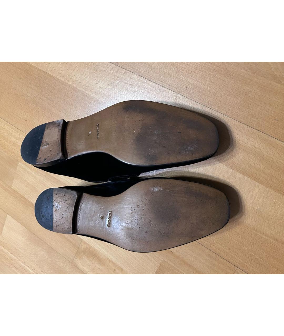 TOM FORD Черные бархатные лоферы, фото 5