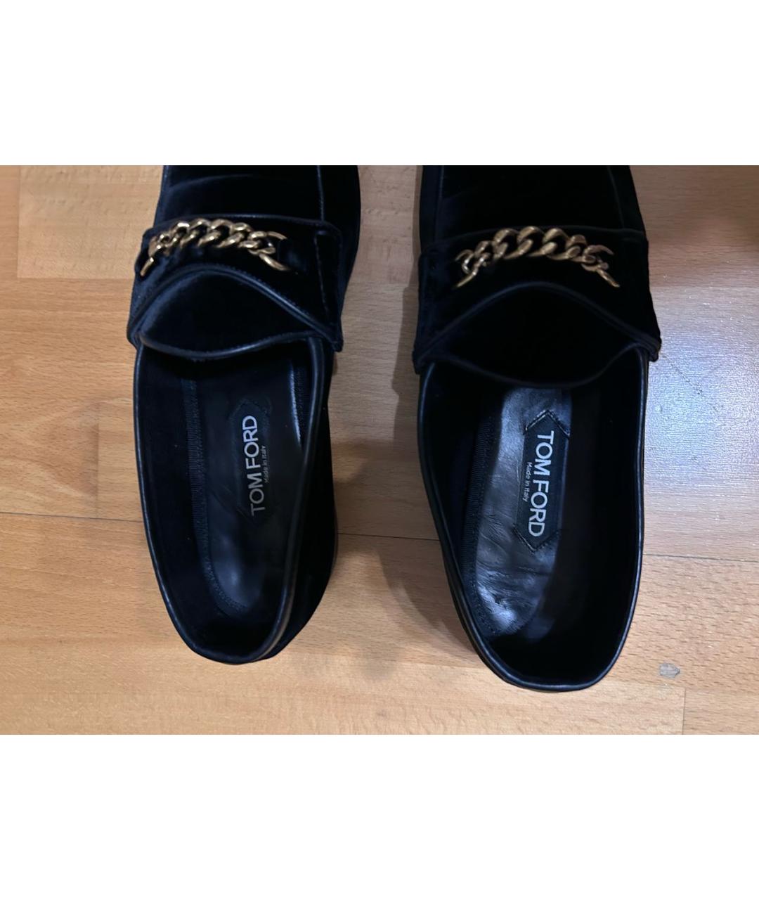 TOM FORD Черные бархатные лоферы, фото 4