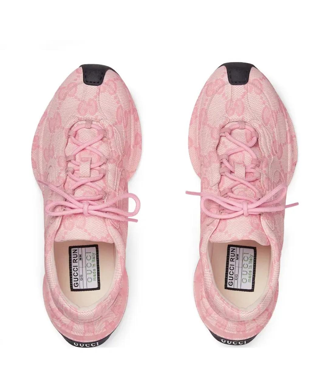 GUCCI Розовые кожаные кроссовки, фото 4