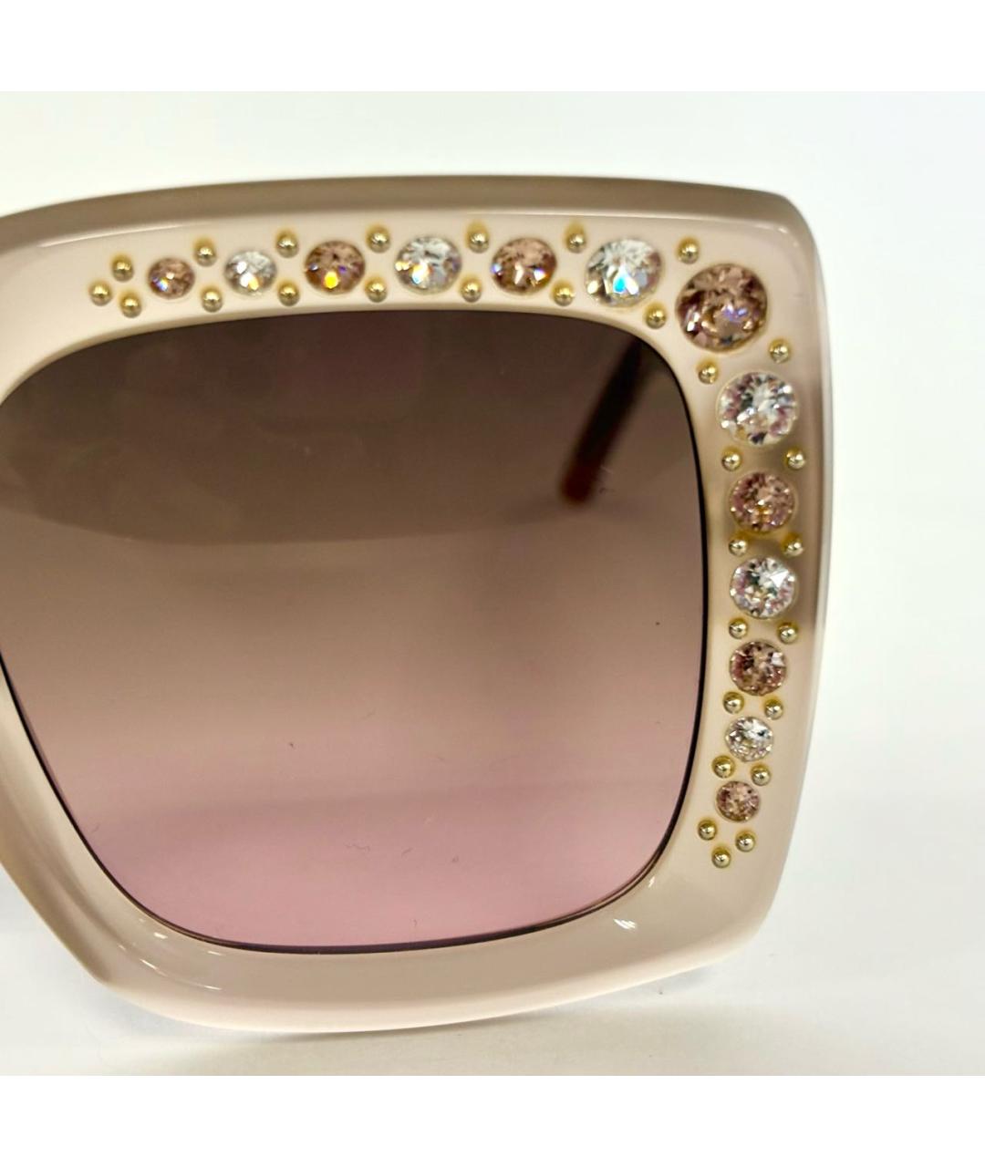 CAROLINA HERRERA Бежевые пластиковые солнцезащитные очки, фото 7