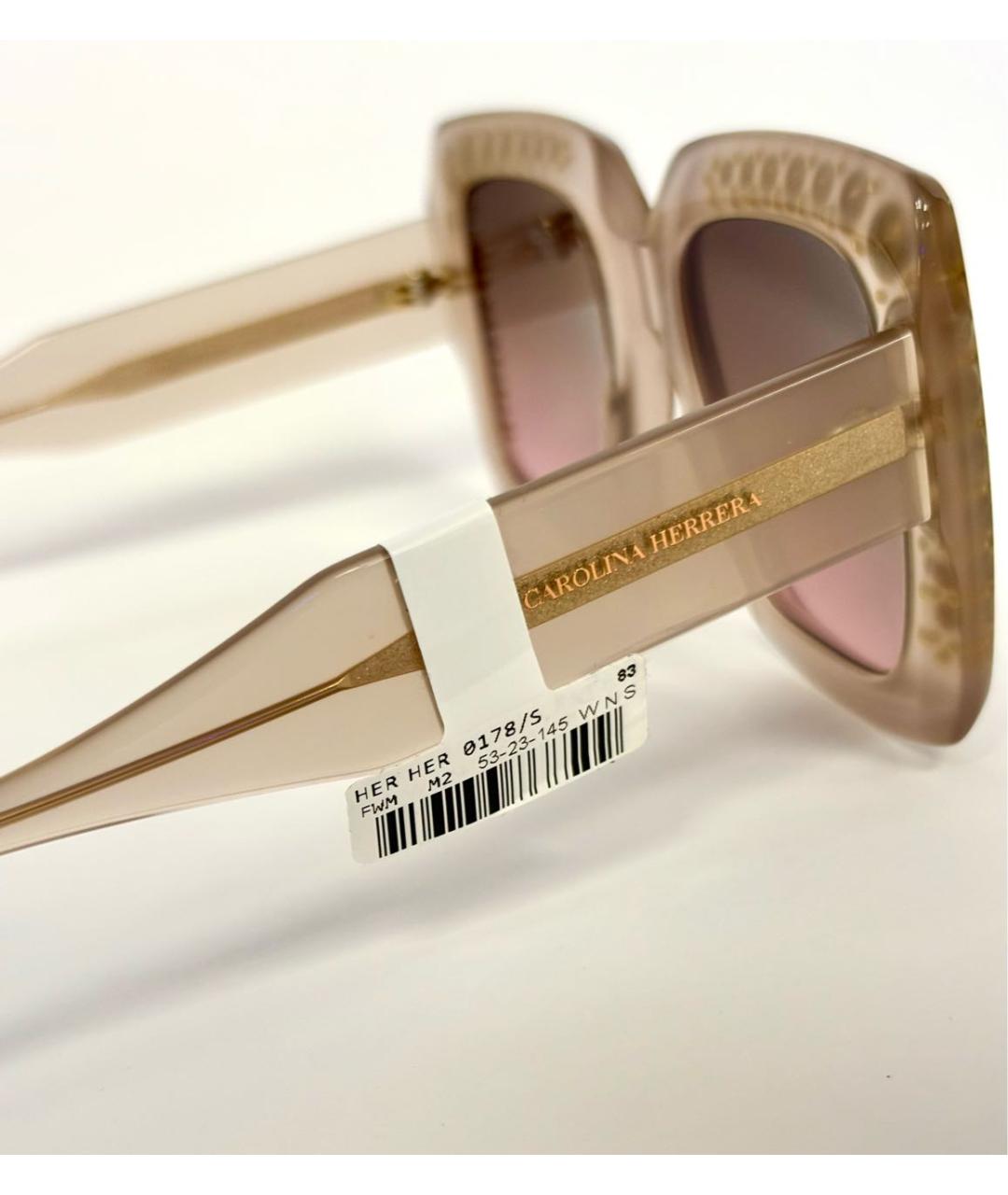 CAROLINA HERRERA Бежевые пластиковые солнцезащитные очки, фото 6