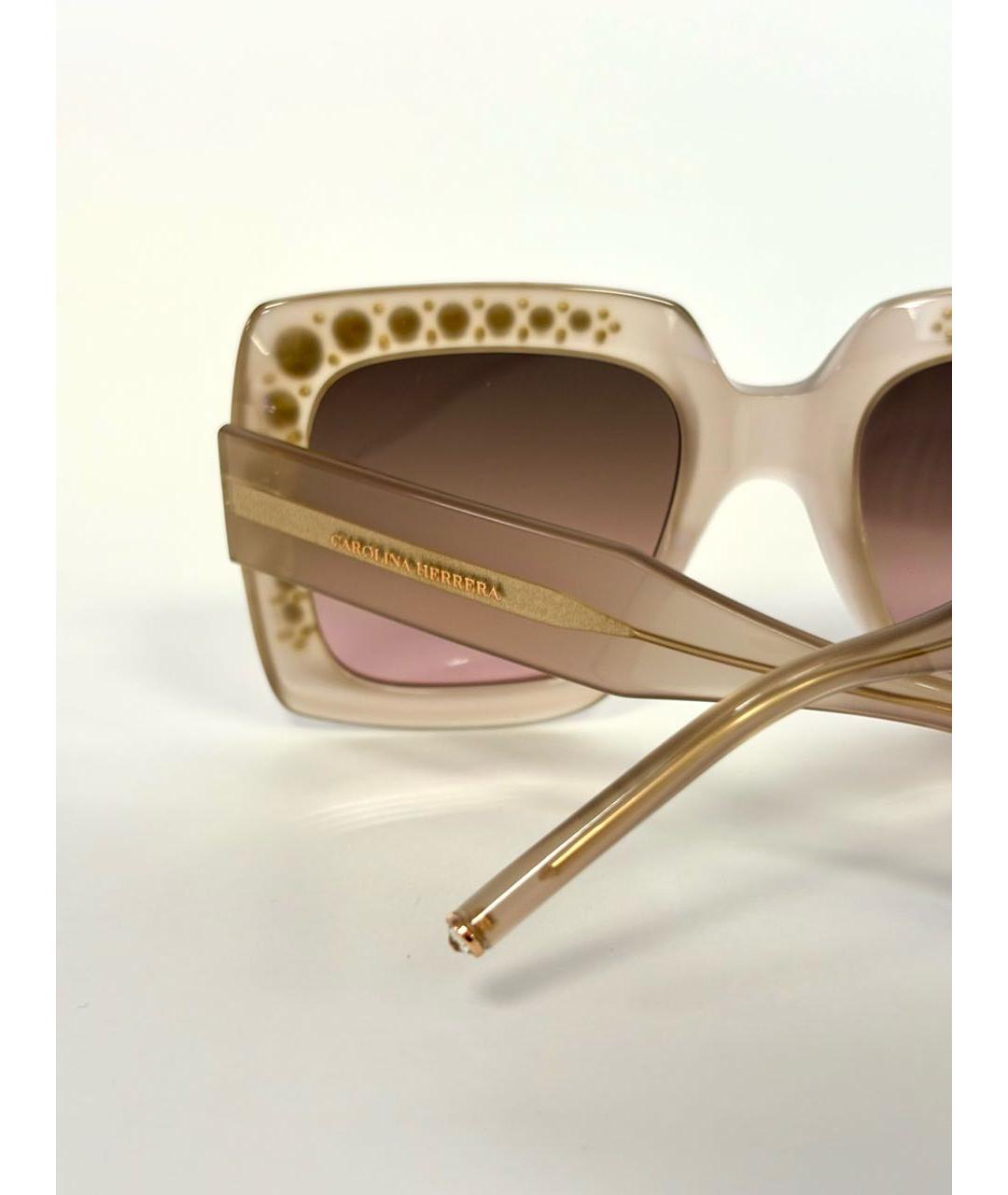 CAROLINA HERRERA Бежевые пластиковые солнцезащитные очки, фото 5