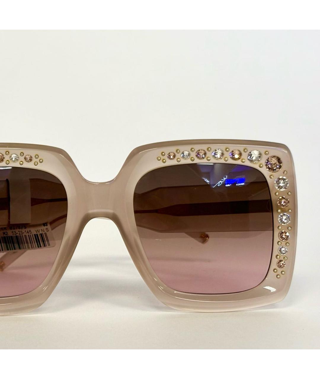 CAROLINA HERRERA Бежевые пластиковые солнцезащитные очки, фото 4