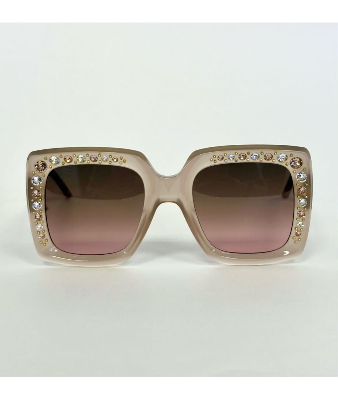 CAROLINA HERRERA Бежевые пластиковые солнцезащитные очки, фото 8