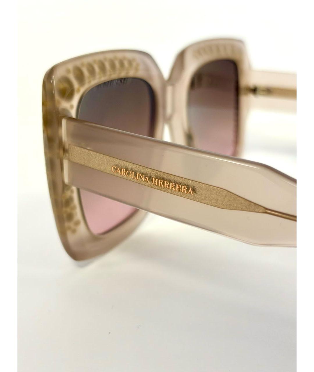 CAROLINA HERRERA Бежевые пластиковые солнцезащитные очки, фото 3