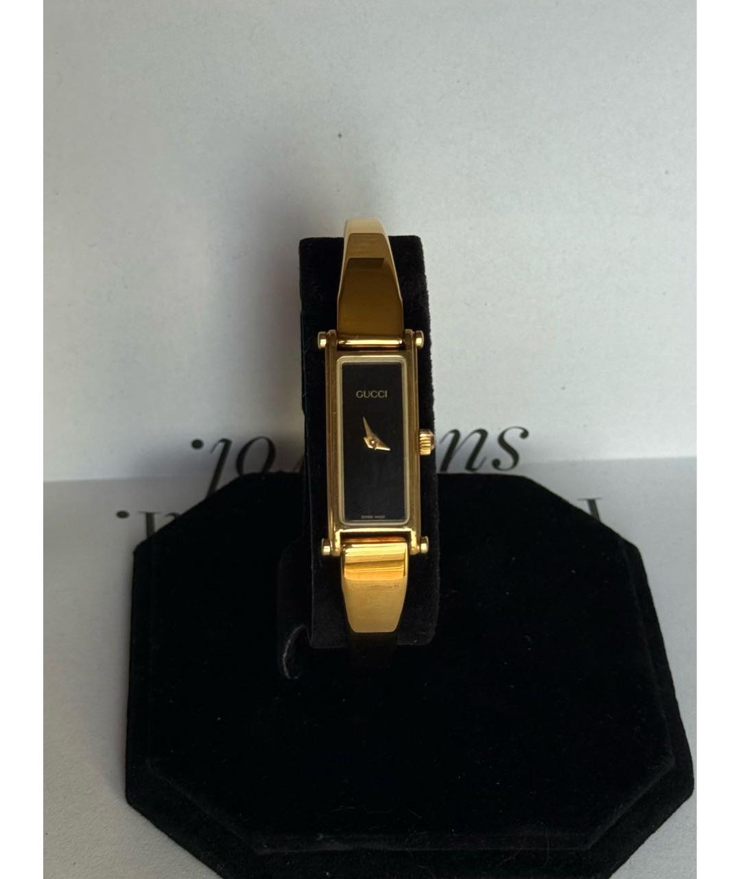 GUCCI Черные позолоченные часы, фото 9