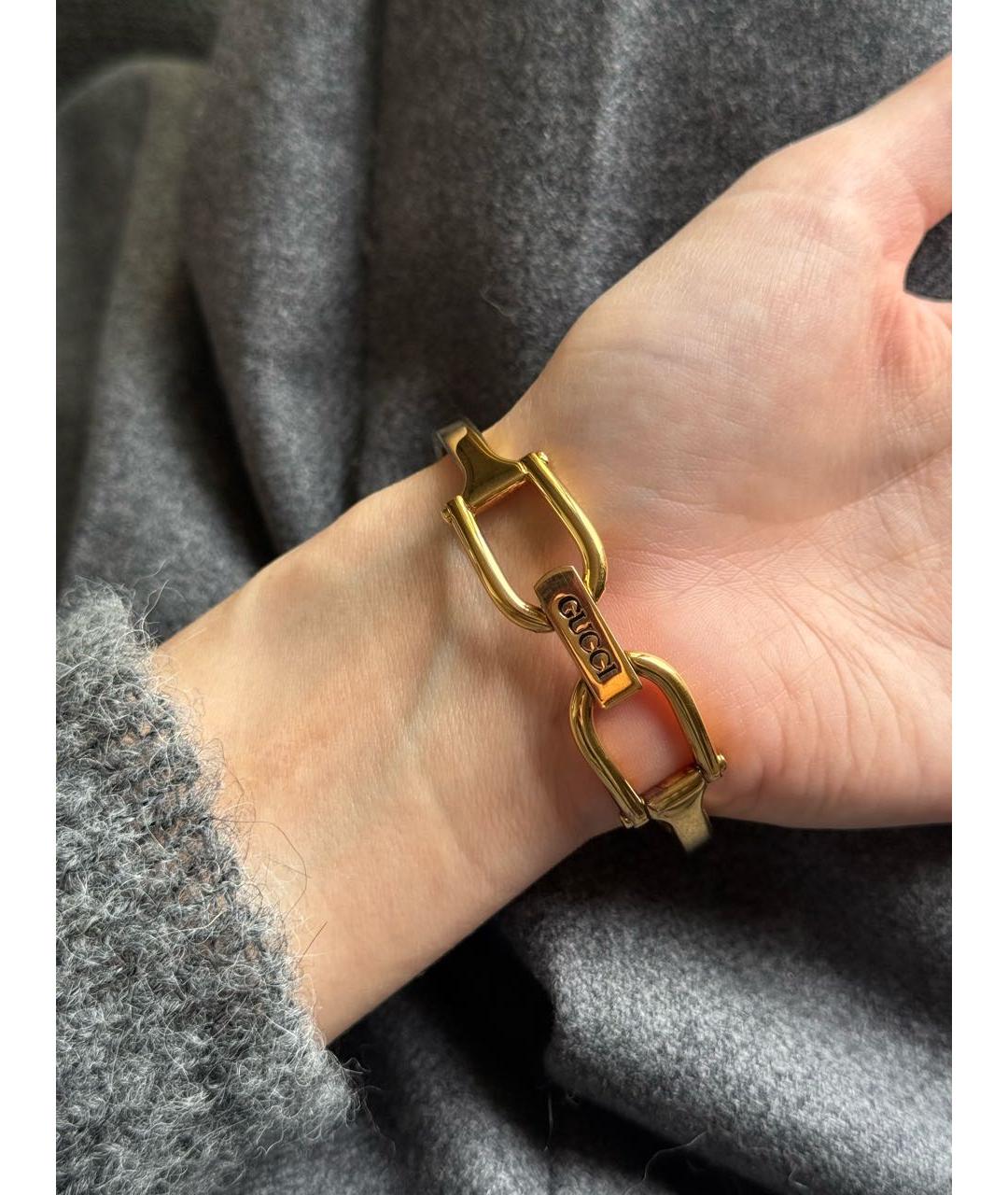 GUCCI Черные позолоченные часы, фото 3