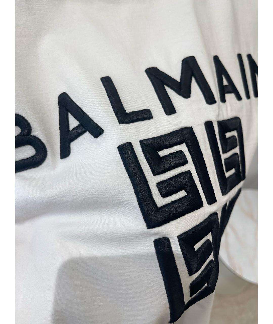 BALMAIN Белая хлопковая футболка, фото 2