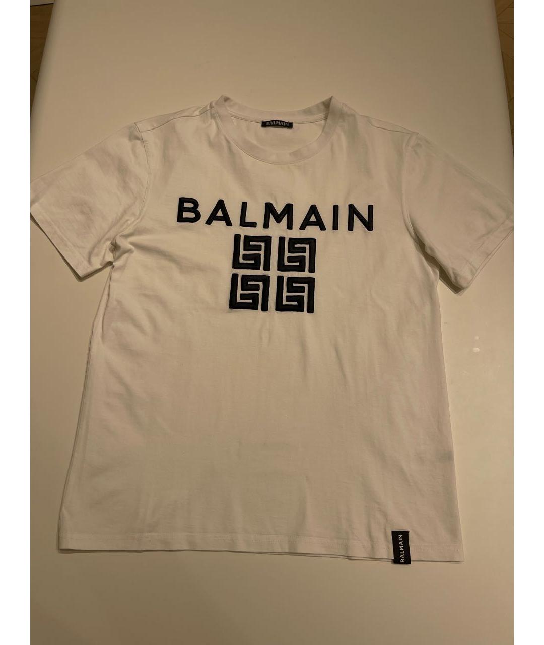 BALMAIN Белая хлопковая футболка, фото 4