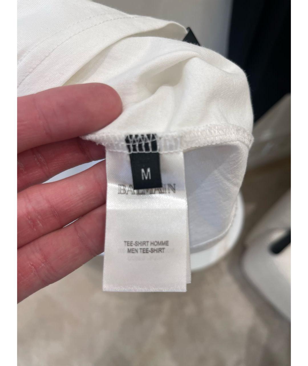 BALMAIN Белая хлопковая футболка, фото 3