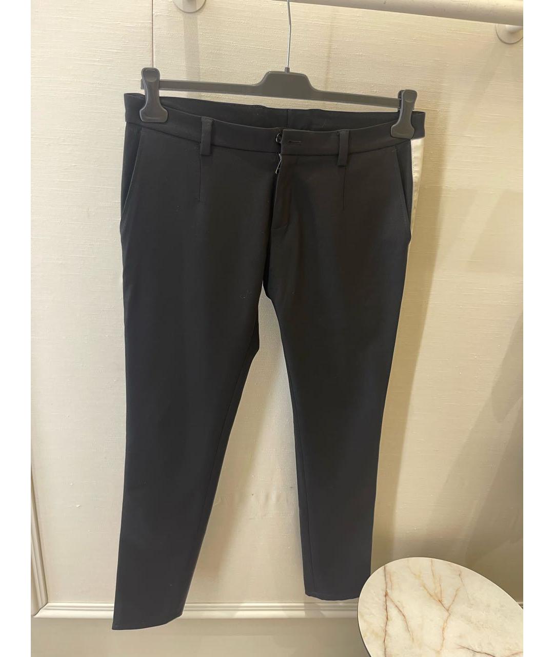 DOLCE&GABBANA Черные шерстяные повседневные брюки, фото 6