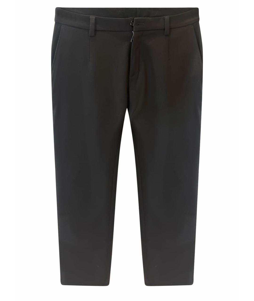 DOLCE&GABBANA Черные шерстяные повседневные брюки, фото 1