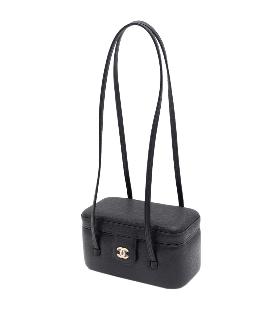 CHANEL Черная кожаная сумка через плечо, фото 2