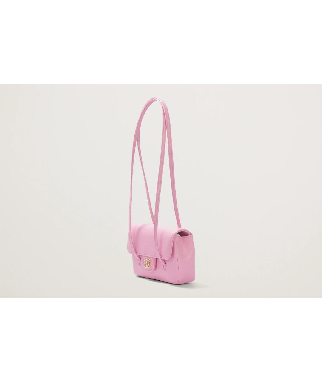 CHANEL Розовая кожаная сумка через плечо, фото 4