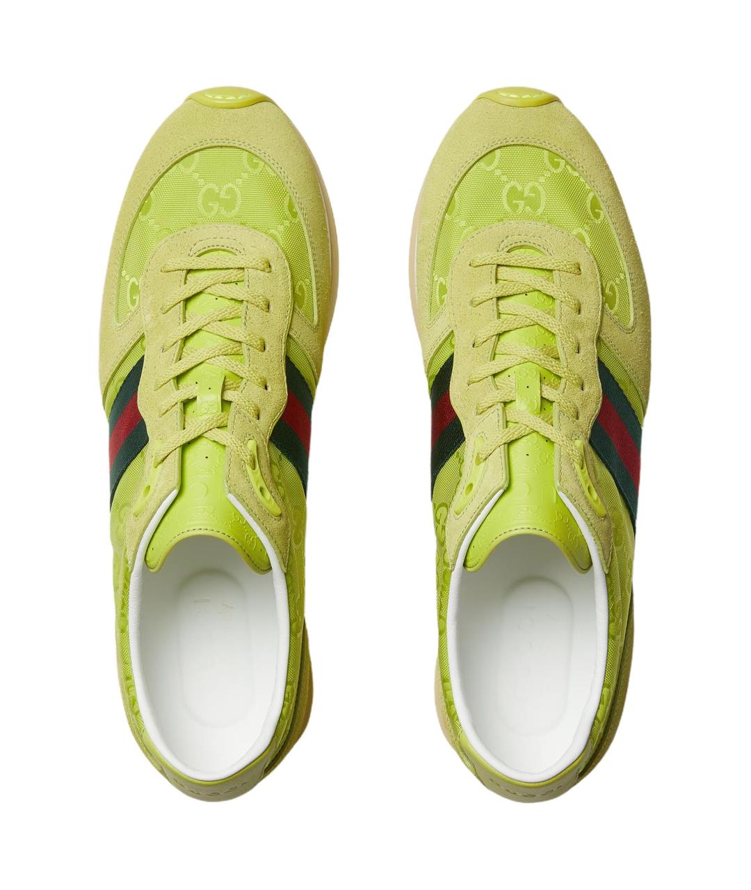 GUCCI Зеленые низкие кроссовки / кеды, фото 4