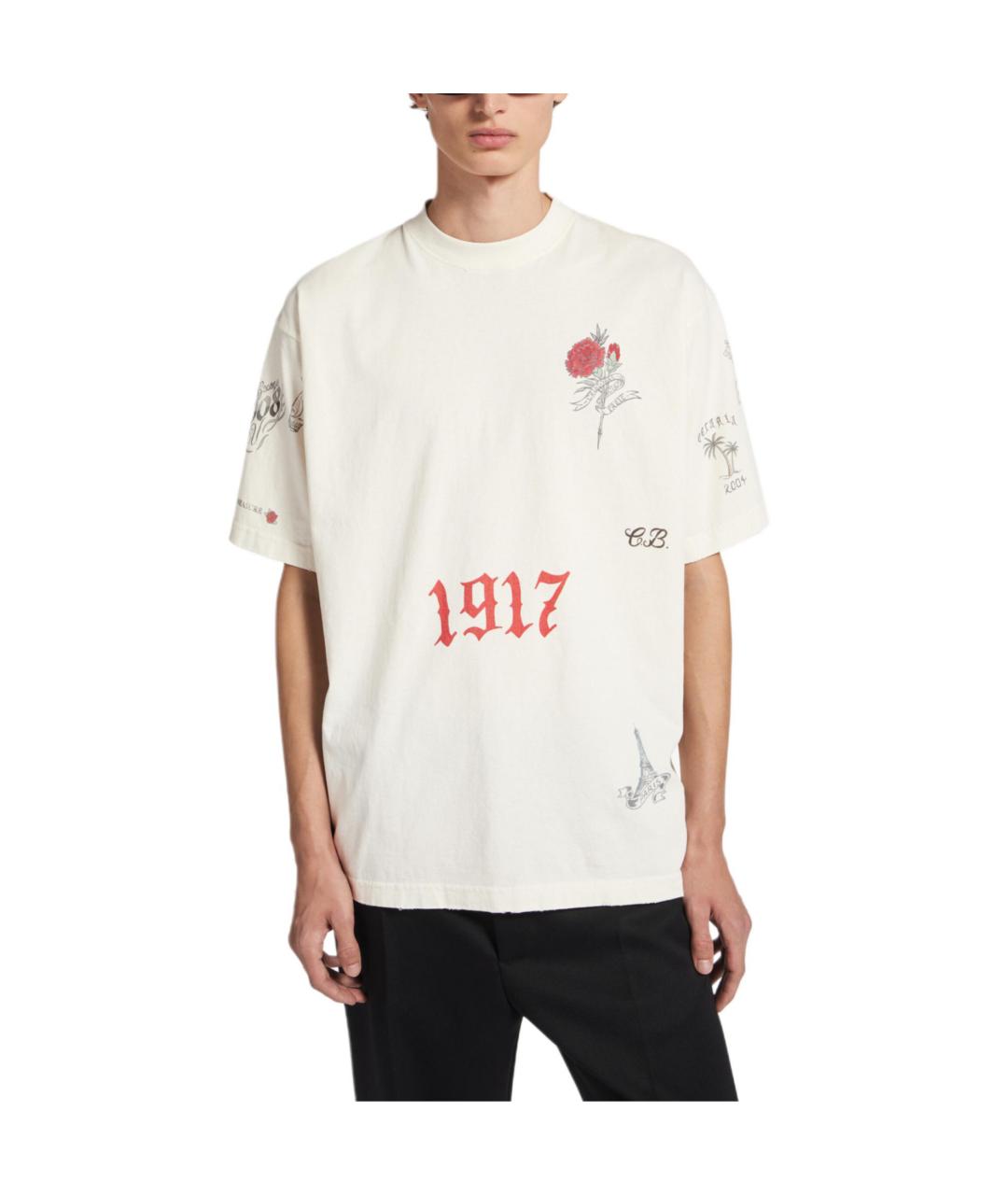 BALENCIAGA Белая хлопковая футболка, фото 3