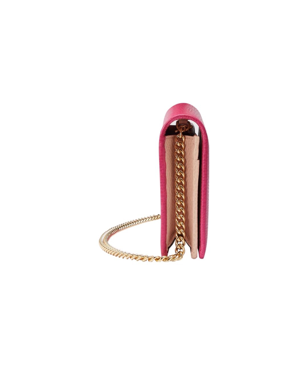 GUCCI Розовый кожаный кошелек, фото 3