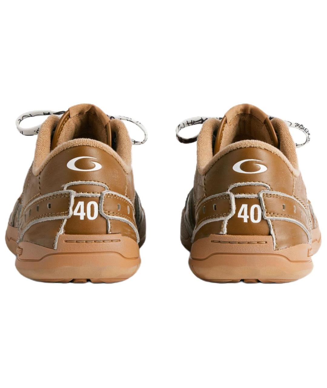 BALENCIAGA Коричневые кожаные низкие кроссовки / кеды, фото 3