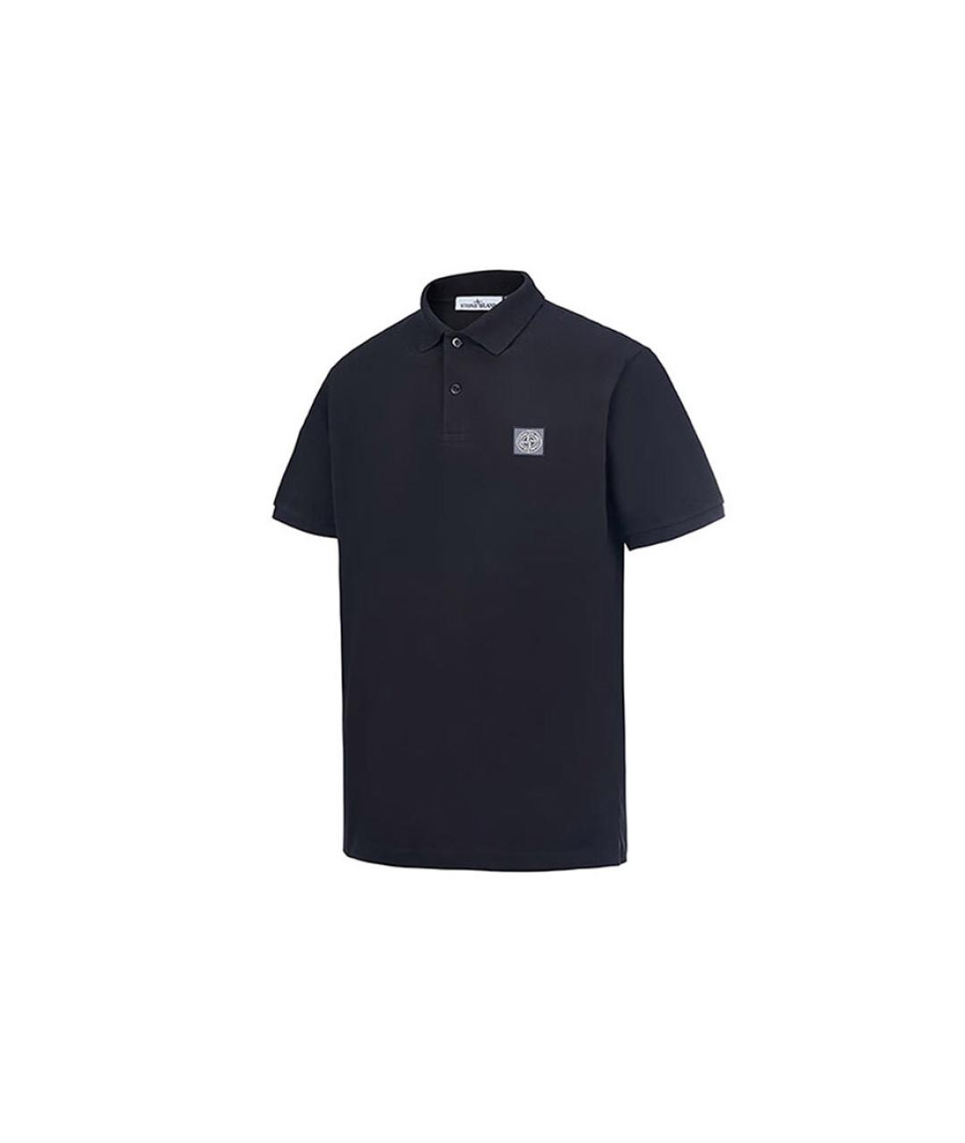 STONE ISLAND Черное поло с коротким рукавом, фото 3