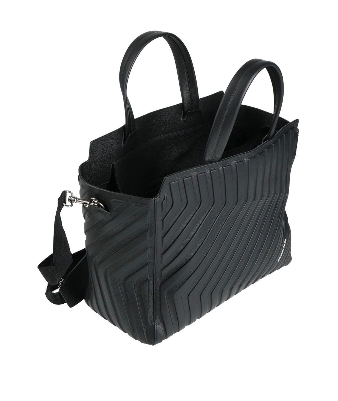 BALENCIAGA Черная кожаная сумка тоут, фото 2