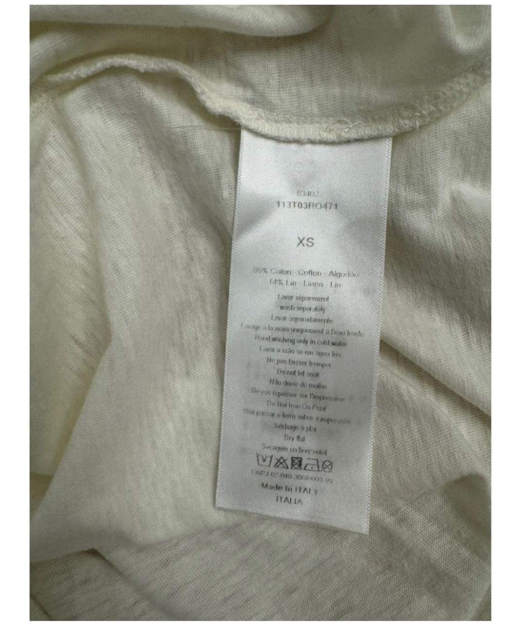 CHRISTIAN DIOR Белая хлопковая футболка, фото 5