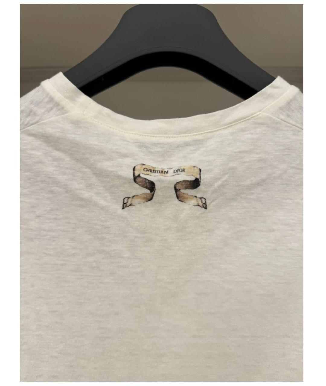 CHRISTIAN DIOR Белая хлопковая футболка, фото 2