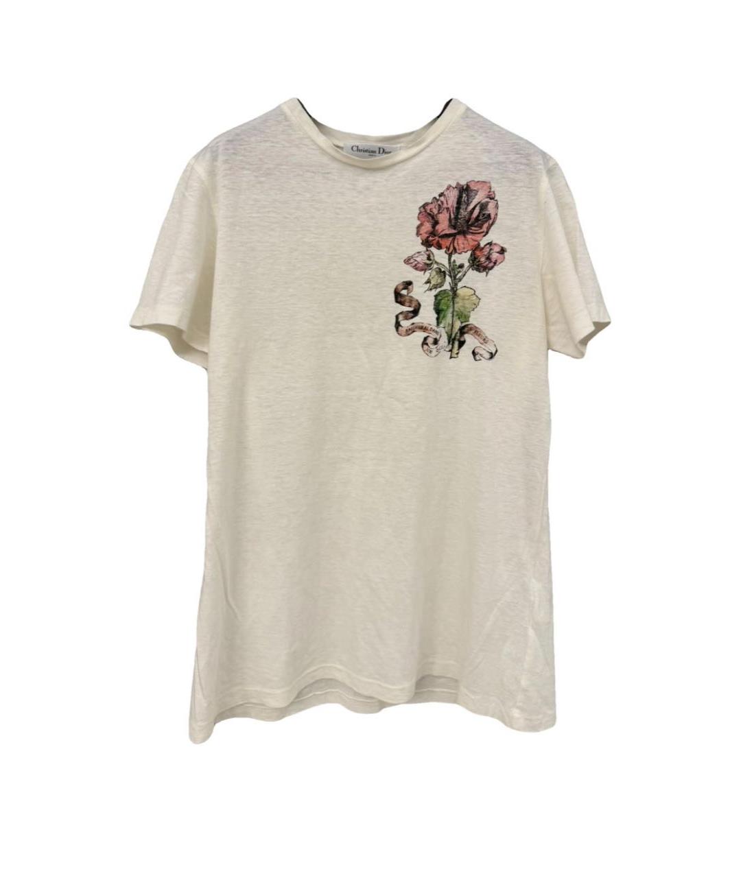 CHRISTIAN DIOR Белая хлопковая футболка, фото 6