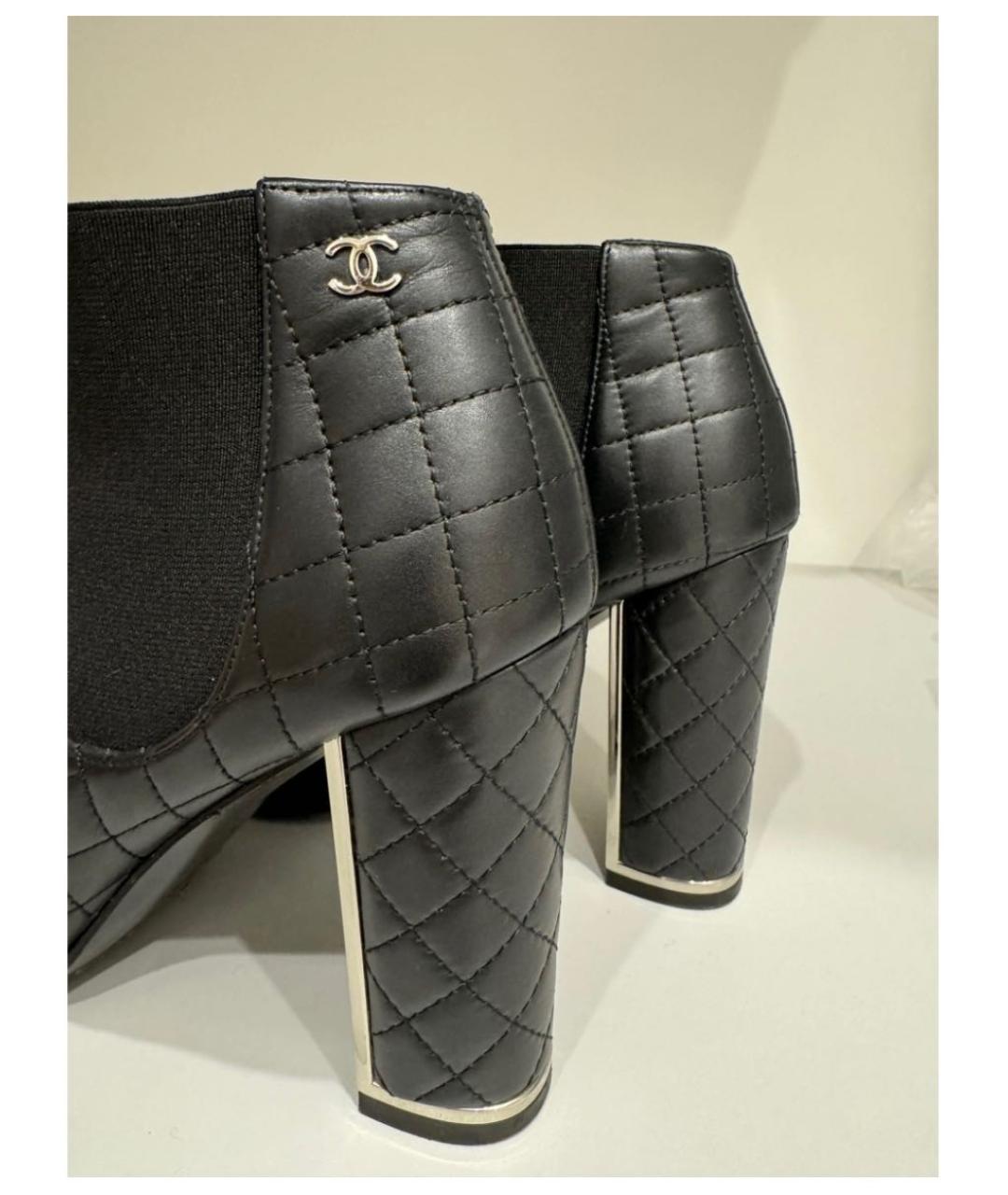 CHANEL Черные кожаные ботильоны, фото 6