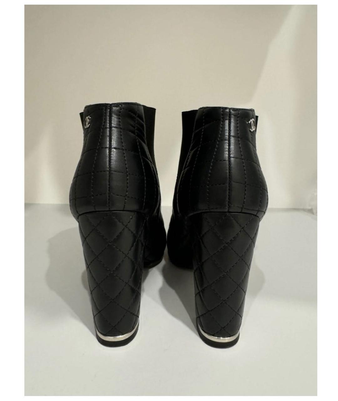 CHANEL Черные кожаные ботильоны, фото 3