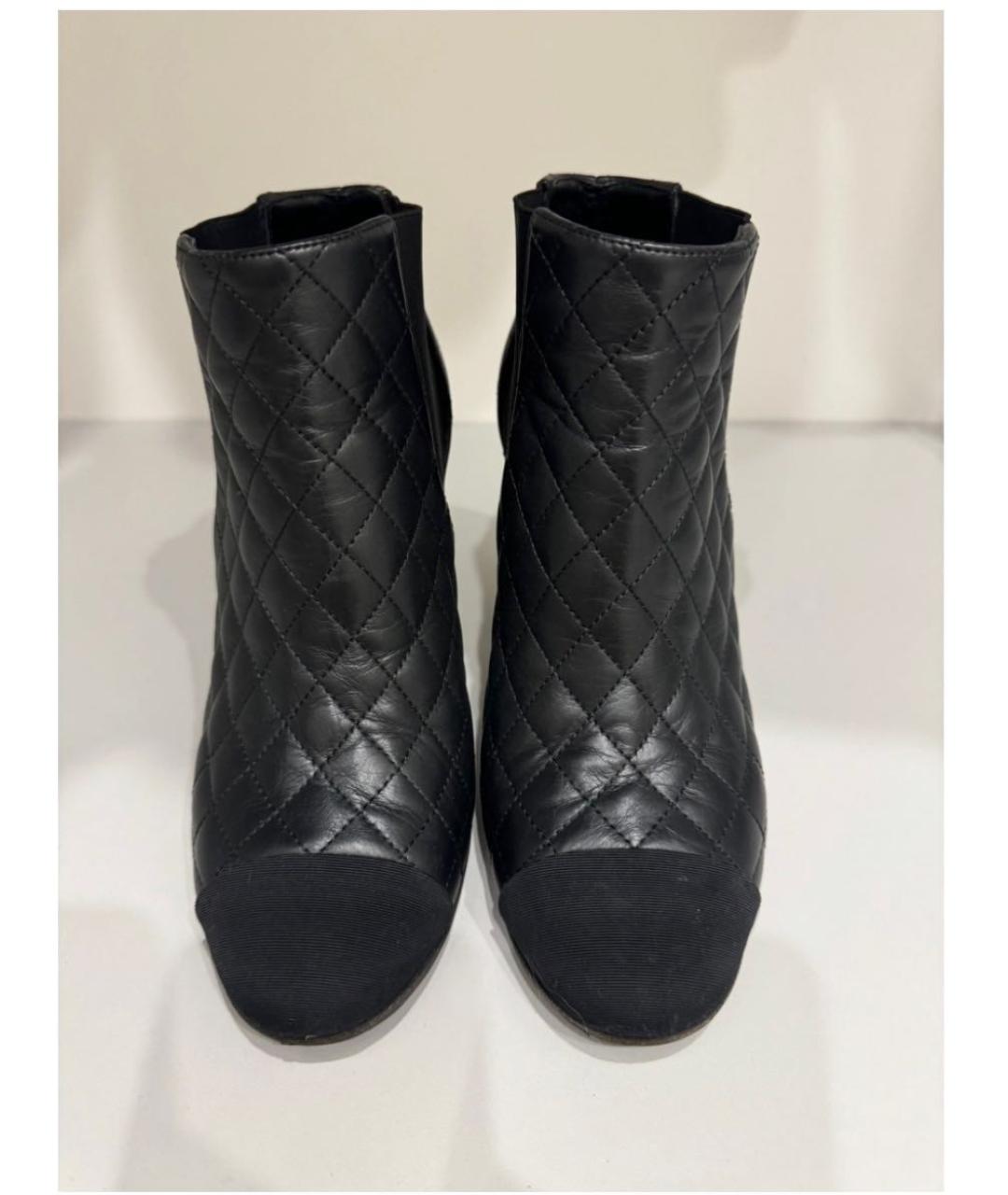 CHANEL Черные кожаные ботильоны, фото 5